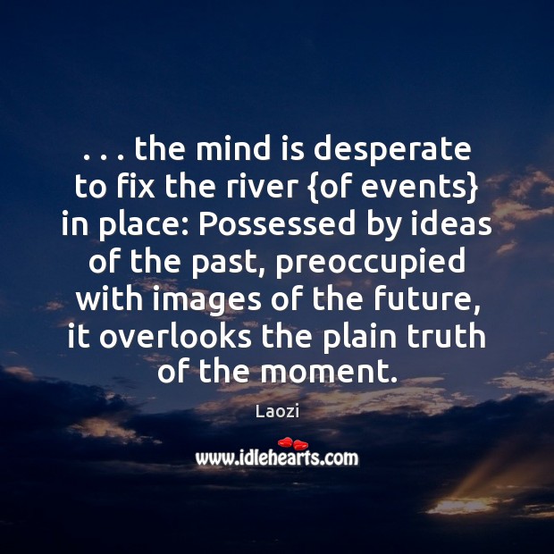 . . . the mind is desperate to fix the river {of events} in place: Laozi Picture Quote