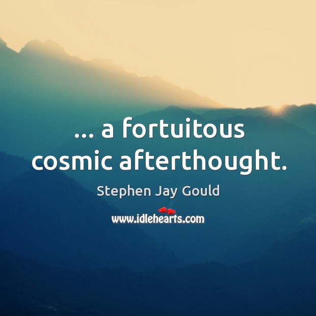 … a fortuitous cosmic afterthought. Stephen Jay Gould Picture Quote