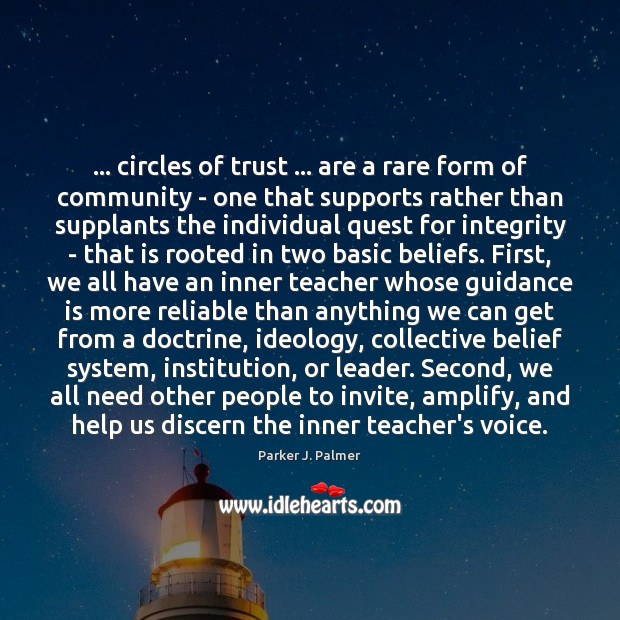 … circles of trust … are a rare form of community – one that Parker J. Palmer Picture Quote