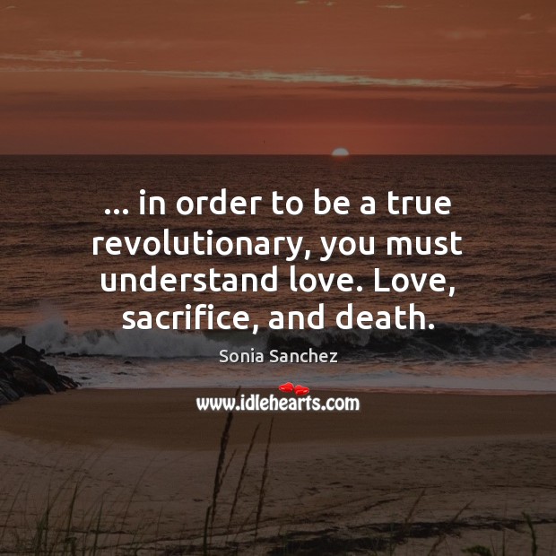 … in order to be a true revolutionary, you must understand love. Love, Sonia Sanchez Picture Quote