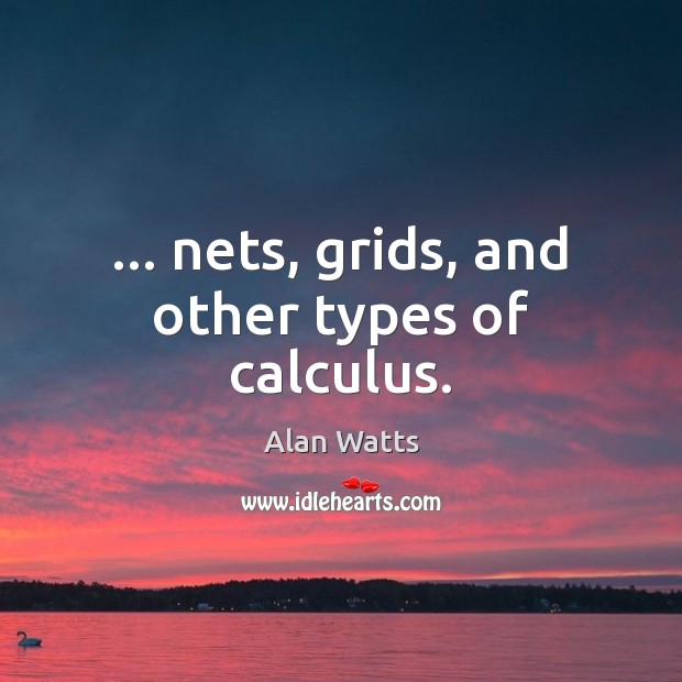 … nets, grids, and other types of calculus. Alan Watts Picture Quote