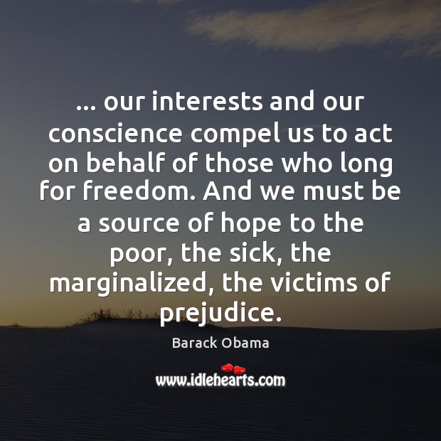 … our interests and our conscience compel us to act on behalf of Image