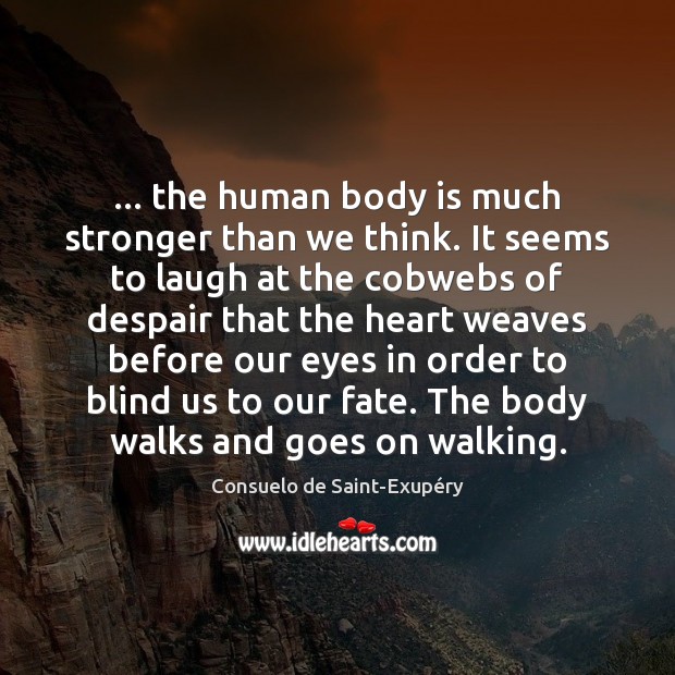 … the human body is much stronger than we think. It seems to Consuelo de Saint-Exupéry Picture Quote
