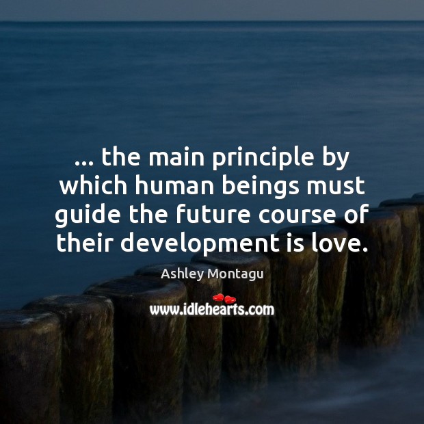 … the main principle by which human beings must guide the future course Ashley Montagu Picture Quote