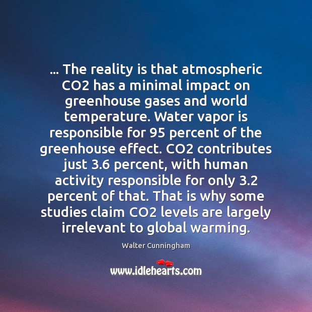 … The reality is that atmospheric CO2 has a minimal impact on greenhouse Image