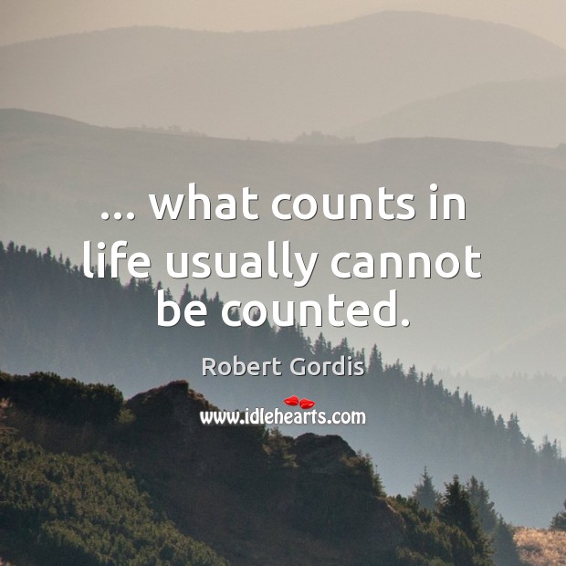 … what counts in life usually cannot be counted. Image
