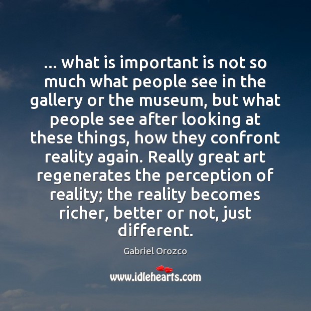 … what is important is not so much what people see in the Gabriel Orozco Picture Quote