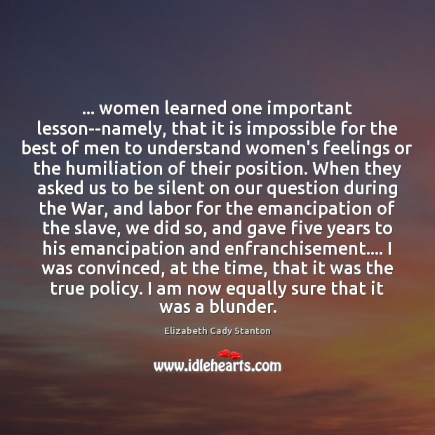 … women learned one important lesson–namely, that it is impossible for the best Image