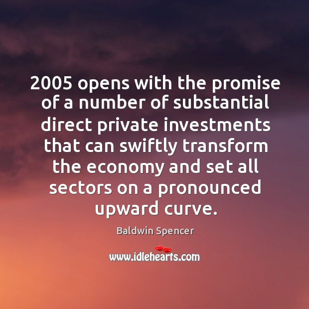 2005 opens with the promise of a number of substantial direct private investments that can Image