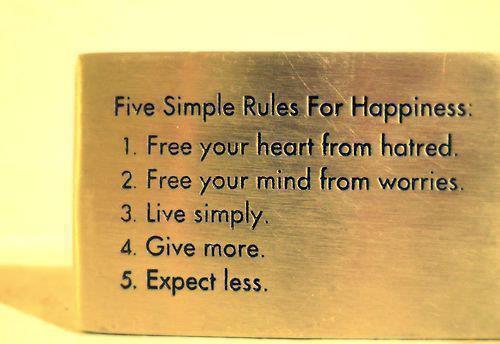 5 simple rules for happiness Heart Quotes Image