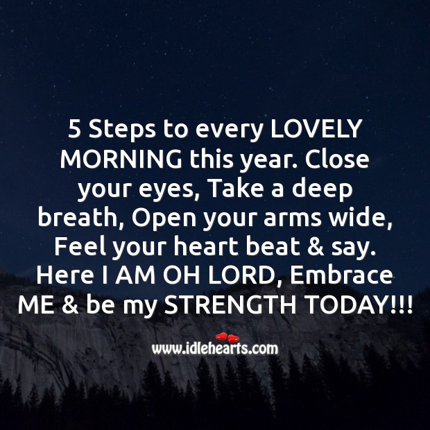 5 steps to every lovely morning this year. Image