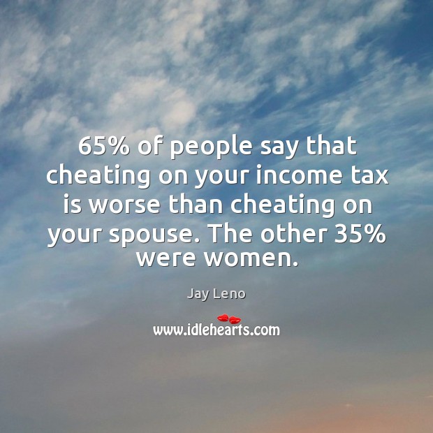 65% of people say that cheating on your income tax is worse than Tax Quotes Image