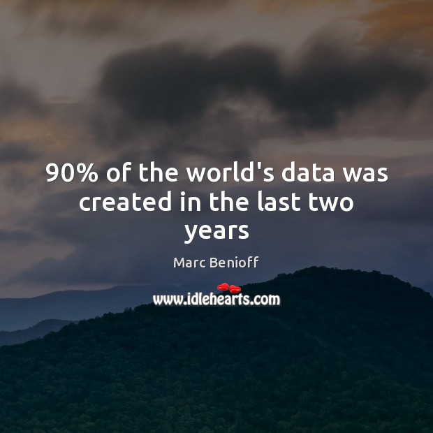 90% of the world’s data was created in the last two years Marc Benioff Picture Quote