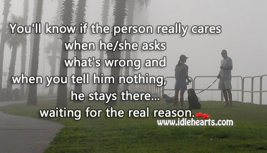 A person really cares when Relationship Advice Image