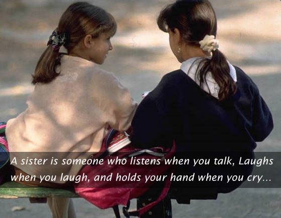 A sister is someone who listens Family Quotes Image