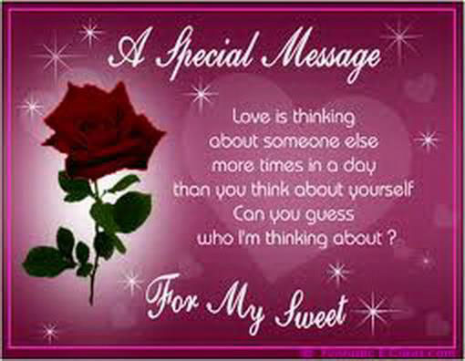 A special message… For you my sweet heart Love Is Quotes Image