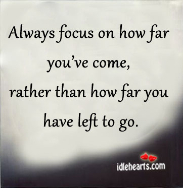 Always focus on how far you’ve come. Image
