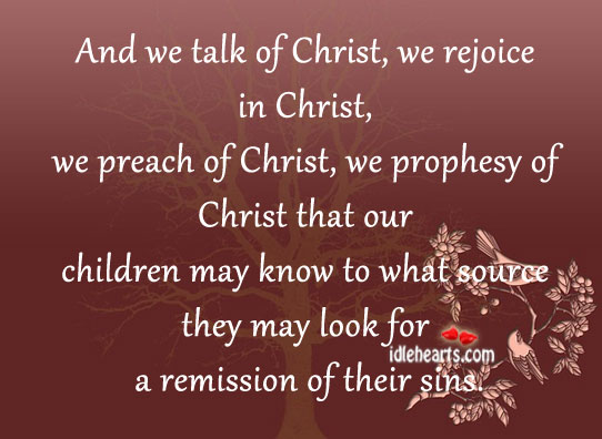 We talk of christ, we rejoice in christ Image
