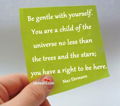 Be gentle with yourself. Max Ehrmann Picture Quote
