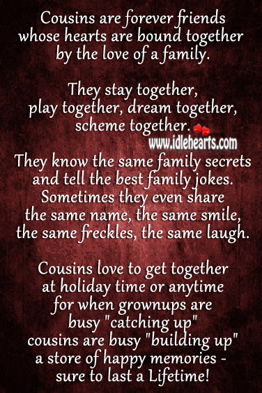 Cousins – a store of happy memories Image