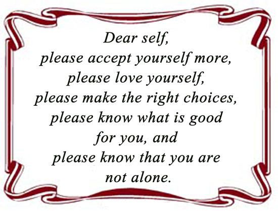 Dear self, please accept yourself more. Image