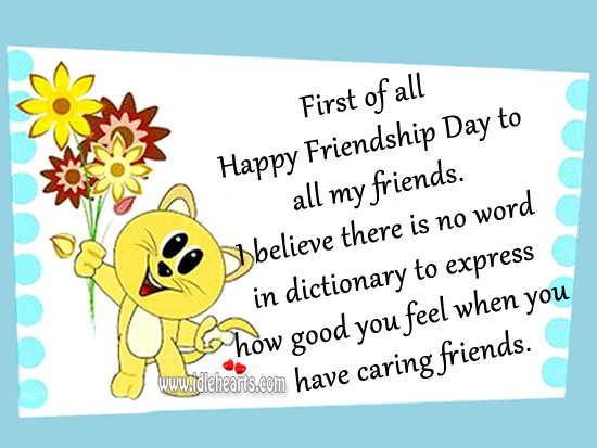 Happy friendship day to all my friends Friendship Day Quotes Image