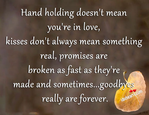 Hand holding doesn’t mean you’re in love Image