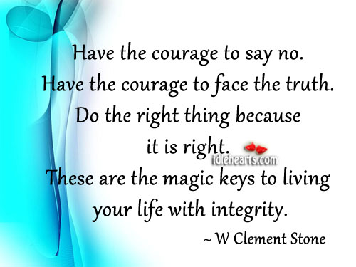 Magic keys to living your life with integrity. Image