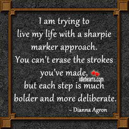 I am trying to live my life with a sharpie marker approach. Dianna Agron Picture Quote