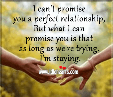 I can’t promise you a perfect relationship.. 