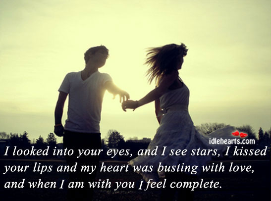 I looked into your eyes, and I see stars With You Quotes Image