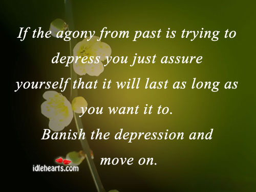 If the agony from past is trying to depress you just assure. Past Quotes Image