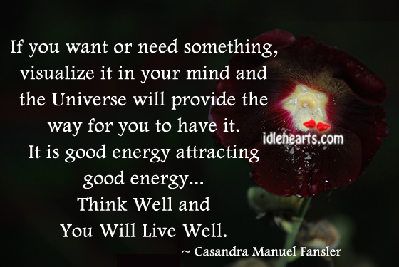 If you want or need something, visualize it in your. Casandra Manuel Fansler Picture Quote