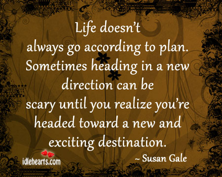 Life doesn’t always go according to plan. Susan Gale Picture Quote