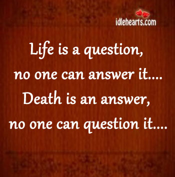 Life is a question, no one can answer. Image