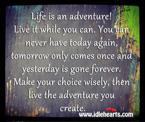 Make your choice wisely, then live the adventure you create. Image