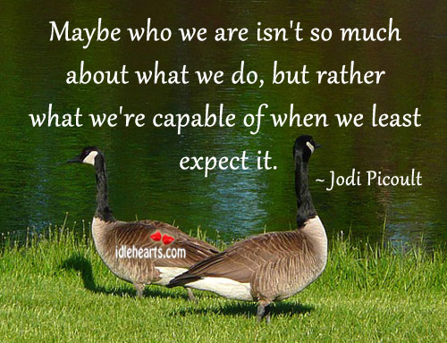 Maybe who we are isn’t so much about what we do Jodi Picoult Picture Quote