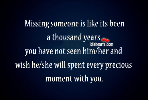 Missing someone is like Missing You Quotes Image
