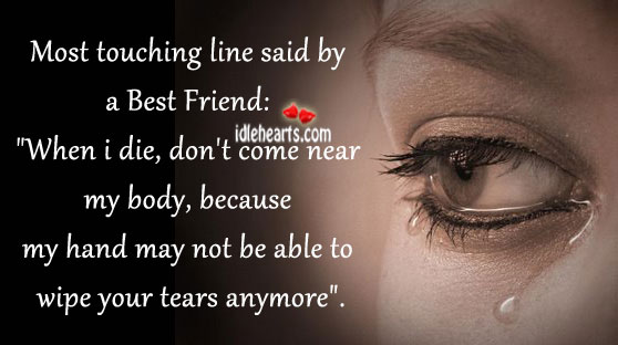 Most touching lines said by a best friend Image