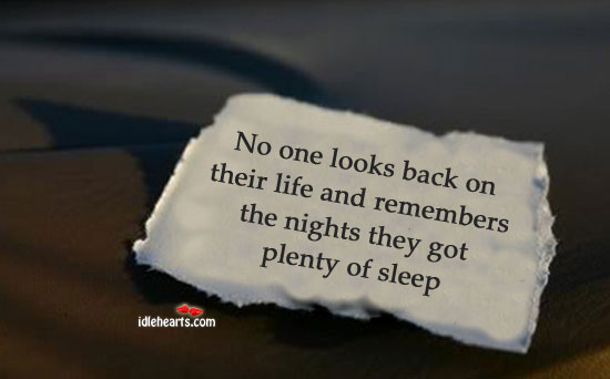 No one looks back on their life and Image