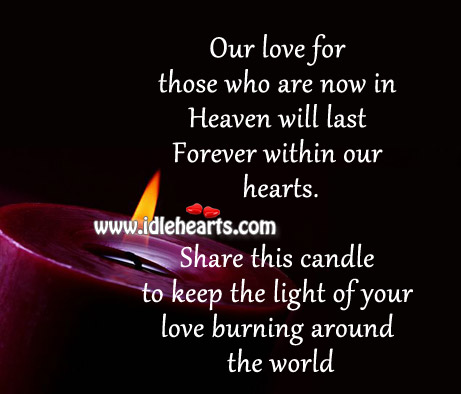 Our love for those who are now in heaven will last forever Image