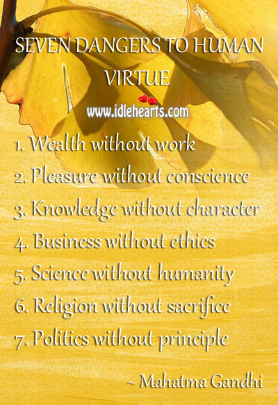 Seven dangers to human virtue Image