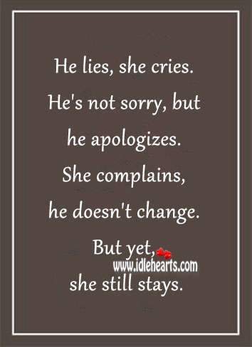 She complains, he doesn’t change. Image
