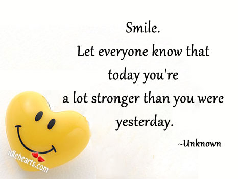 Smile. Let everyone know that today you’re. Image