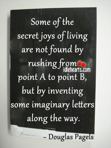 Some of the secret joys of living are not Douglas Pagels Picture Quote