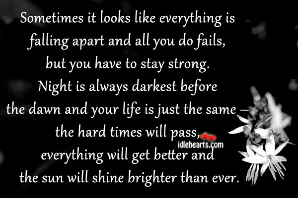 Hard times will pass and the sun will shine Image