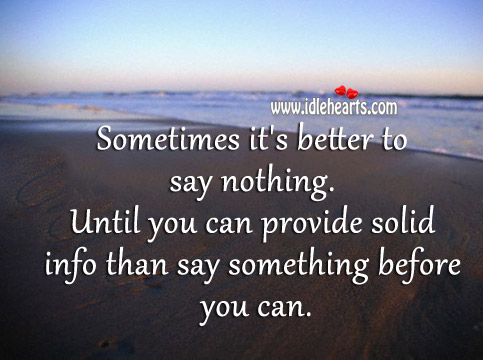 Sometimes it’s better to say nothing. Image