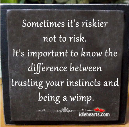Sometimes it’s riskier not to risk. Image