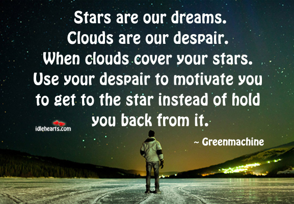 Stars are our dreams. Clouds are our despair Image