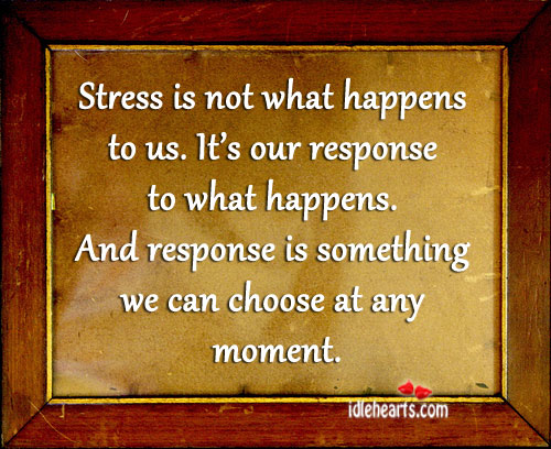 Stress is not what happens to us. Image
